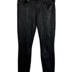 7 For All Mankind Crackled Stretch Faux Leather Seamed Pants Black 27 Photo 0