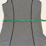 Lands End Knit Dress Black White Geometric Fit Flare Knee Length Sz 8 Sleeveless Photo 8