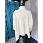 Loft  Petite Cream Speckled Knit Turtleneck Poncho Style Sweater Top Photo 1