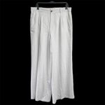 Liz Claiborne Trouser 12 Back Elastic Fully-Lined Linen Blend Gozy Pant White Photo 1