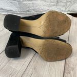 Gianni Bini women 8.5 open toe side zip cage block heels black microsuede Photo 6