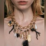 ZARA  Ocean Beach Vacation Reef Charm Gold Link Chain Necklace Ursula Nautical Photo 1