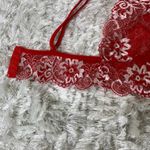 Red Sheer Lace Bralette Bra Sz Medium Photo 5