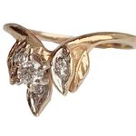 14K Yellow Gold Diamond Engagement Crown Tiara Style Ring Photo 3