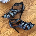 Schutz Fallon Gunmetal Sequin Strappy Stiletto Heels 7 Photo 5