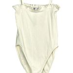 ZARA Limited Contour Collection Ruffle Spaghetti Strap Rib Bodysuit XS Cream Photo 0