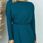 PRETTYGARDEN NWT Womens  Teal Long Sleeve Chic Tie Back Weekender Dress - Sz M Photo 0