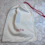 ARCHE White Drawstring Dust Bag Canvas Red Medium 13” x 18” Photo 6