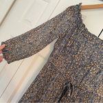 Anthropologie  Kira Off the Shoulder Peasant Midi Dress Floral Metallic Sz 4 Photo 7