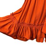 Calvin Klein  SZ 10 A-Line Dress Sleeveless V-Neck Tie Waist Ruffled Hem Crinkle Photo 1