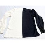 Selva Negra‎ Wabi Two Tone Sweatshirt Top Size L Black Cream Crewneck Cotton Size L Photo 5