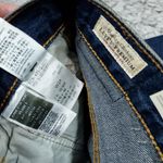 Levi's Premium Ankle Column Denim Midi Jean Skirt Size 24 Dark Wash Blue Photo 5