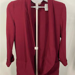Lush Clothing Lush Burgundy Open Front Blazer Draped Cardigan Jacket Women's M Photo 0