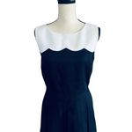 Tahari Whitney White/Navy Pique Dress Size 12 Photo 2