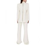 Galvan London Spinal Chain Embellished Blazer in Off White/Silver, NWT, Size 2 White Photo 3