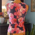 Cynthia Rowley Pink Floral Striped Scuba Bodycon Sleeveless Blouse Photo 5