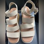 Sorel Womens Beige Wedge Sandals With Adjustable Straps & Chunky Sole Photo 1