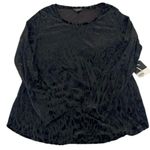 Simply Vera, Vera Wang Simply Vera NWT size M fully linedāblack velvet burnout long sleeve blouse top Photo 0