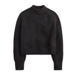 J.Crew Mock Neck Sweater Black Pullover Knit‎ Top Soft Girl Minimalist Medium Photo 1