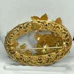 Vintage Designer Original By Robert Faux Pearl & Crystal Brooch/Pin Gold Photo 2