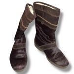 Vintage Tecnica Cow Hair Leather Winter Boots Italian Apres Scandia Brown Sz 37 Photo 2