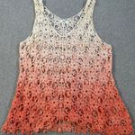 Cato Ombre Crochet Sleeveless Tank Top Women's 26/28W Pink White Open Knit Beach Photo 0