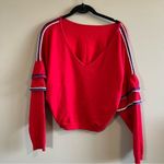 Love by Design ✨  Red Ruffle Sleeve Cropped Knit Sweater Small Photo 2