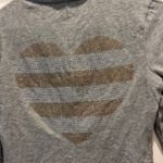 Victoria's Secret  Gray Quarter Zip Pullover Top‎ Rhinestone Heart Back Sz Small Photo 5