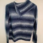Jones New York Sweater Foldover Neckline Blue Stripe Photo 7