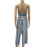 Venus  Striped Boho Side Slit Sleeveless Halter Jumpsuit Womens Large Photo 8