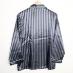 Alexander Del Rosa black and gray striped satin pajama set Size M Photo 3