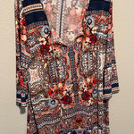 GG Collection Multicolor Floral Tunic Red Size 2X Photo 0