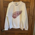 Redwings White Sweatshirt with Red Winged Wheel Logo! Size large! Photo 5