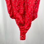 ZARA NWT Satin Star Print Thong Bodysuit in Red Size Medium Photo 8
