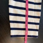 LL Bean Striped Square Neck Mariner Dress 3/4 Sleeve Navy White Red Casual Large Photo 9