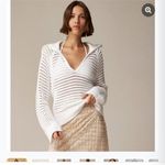 J.Crew Crochet Sailor-collar Sweater White Size Large Photo 1