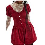 Free People New  Silver Bells Velvet Romper Photo 5