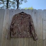 Coldwater Creek  Brown Floral Denim Petite Jacket petite‎ XL metallic boho button Photo 5