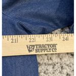 Blair  Large Blue Denim Embroidered‎ Button Top Cardinals Birds Pockets Roll Tab Photo 4