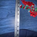 Mosaic Embroidered Denim holiday Dress with Red Buttons Blue Size 16 Photo 9