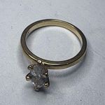 Vtg NV Nevada Silver Mines Gold Tone Marquise CZ Ring size 7 Photo 2