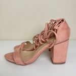 Lulus Kaira Peach Suede Lace-Up Heels Casual Formal Prom Barbie Womens Size 6 Photo 6