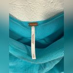 Free People  Aqua Boulevard Bow Tie Strap Ruched Sides Tank - Size Small Photo 3