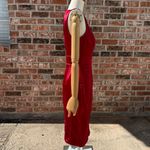 Bebe  Crimson Satin VTG Y2K V-Neck Midi Dress / 6 / Like New Photo 5