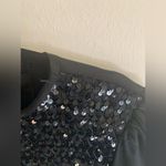 Vintage 80s Black Satin &Sequin wrap blouse size 11 Black Photo 9