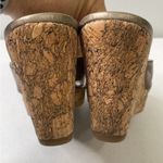 Brighton Wedge Sandals Size 8 Cork Metallic Platform Buckle Boho Heeled Leather Photo 7