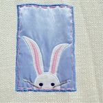 Vintage Patchwork Bunnies Rabbits Cardigan Sweater Button Front Crocheted Lace Pink Size 1X Photo 3