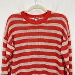 Madewell Linen Drop Shoulder Sweater Bright Flame Striped Nautical Small Photo 7