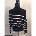 H&M Black white Striped Cropped Sweater Soft Mock Turtleneck Medium M Oversized Photo 3