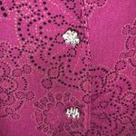 Covington  purple ruffle sleeve Diamond button floral pattern button down blouse Photo 3